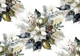 Pretty Vintage Christmas Flower Arrangements Paper (BIG)TWO
