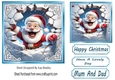 Christmas Santa 3D 7x7 Card Front (TWO)