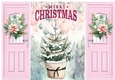 Pretty Christmas Tree In A Basket Pink Gatefold (THREE)