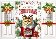 Cute Kitten in A Bucket Gatefold With Bells & Bows (THREE)