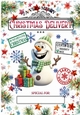 Lovely A4 Christmas Frame With Snowman NAME TAG, (TWO)