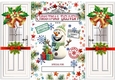 Cute Snowman Gatefold With Bells & Bows And Name Tag (FOUR)