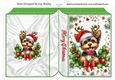 Cute Puppy With Christmas Holly Folded Book (TWO)