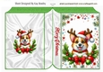 Cute Corgi Puppy With Christmas Holly Folded Book (FOUR)