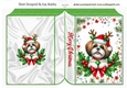 Cute Puppy With Christmas Holly Folded Book (SIX)