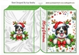 Cute Border Collie Puppy With Christmas Holly Folded Book (SEVEN)