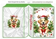 Cute Puppy With Christmas Holly Folded Book (EIGHT)