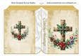Religious Christmas Blessings Cross Gold Folded Book (TWO)