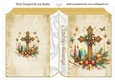 Religious Christmas Blessings Cross Gold Folded Book (THREE)