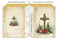 Religious Christmas Blessings Cross Gold Folded Book (FOUR)
