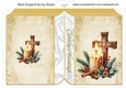 Religious Christmas Blessings Cross Gold Folded Book (FIVE)