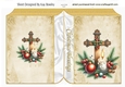 Religious Christmas Blessings Cross Gold Folded Book (SIX)