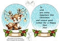 Pretty Deer Snow Globe Card Front With Insert (TWO)