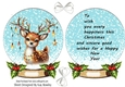 Pretty Deer Snow Globe Card Front With Insert (FOUR)