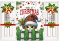  Christmas Folded Gatefold With Peeking Kitten (ONE)