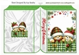 Cute Peeking Teddies Looking Over Fence Christmas Book (TWO)