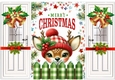 Christmas Folded Gatefold With Peeking Deer (FOUR)