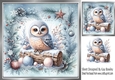 Pretty Snow Owl In Festive 8x8 Frame (ONE)