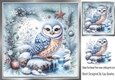 Pretty Snow Owl In Festive 8x8 Frame (FOUR)