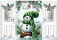 Knitted Mint Green Snowman A5 Gatefold (TWO)