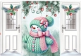 Knitted Mint Green Snowman A5 Gatefold (THREE)