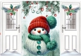 Knitted Mint Green Snowman A5 Gatefold (FOUR)