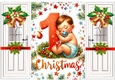 Cute Babys 1st Christmas A5 Gatefold With Bells (FOUR)