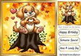 Cute Puppy Sitting On A Log With Hearts 8x8