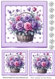 Pretty Purple Hearts & Roses In A Basket With Diamonds Toppers