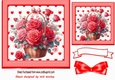 Pretty Red Roses In A Basket With Bow 7x7 Card Front