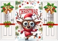 Funny Face Reindeer With Bells Christmas A5 Gatefold (FIVE)