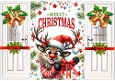 Funny Face Reindeer With Bells Christmas A5 Gatefold (SEVEN)