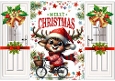 Funny Face Reindeer With Bells Christmas A5 Gatefold (EIGHT)
