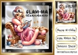Lovely Glam Gran Relaxing Satin/Black 8x8 Card