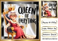 Lovely Glam Gran Pampered As A Queen Satin/Black 8x8 Card