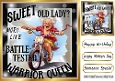 Lovely Glam Gran Bike Warrior 8x8 Card