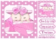 Pretty Baby Girls Surprise Twins 8x8 Pink Polkadot Card Front
