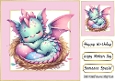 Cute Little Sleepy Dragon 8x8
