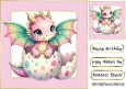 Cute Little Dragon With Spotty Egg 8x8