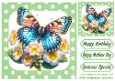 Pretty Butterfly With Flowers Polkadot 8x8 Frame (THREE)