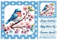 Pretty Blue Bird With Blossoms Polkadot 8x8 Frame (TWO)