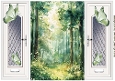 Pretty Green Woodland With Butterflies A5 Gatefold (ONE)