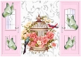 Pretty Pink Gatefold With Birdcage & Blue Birds (THREE)