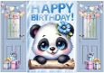 Cute Panda With Presents Blue Gatefold (TWO)