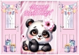 Cute Panda With Presents Pink Gatefold (TWO)
