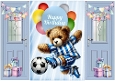 Cute Sports Teddy With Presents Blue Gatefold (ONE)