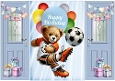 Cute Sports Teddy With Presents Blue Gatefold (FOUR)