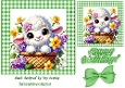 Cute Lamb With Flowers In Green Gingham 7X7 Frame (TWO)