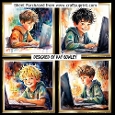 4 Boys With Computers 8x8 Card Fronts Mini Kit