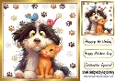 Funny Faces Cute Cat And Dog 8x8 Card Front (ONE)